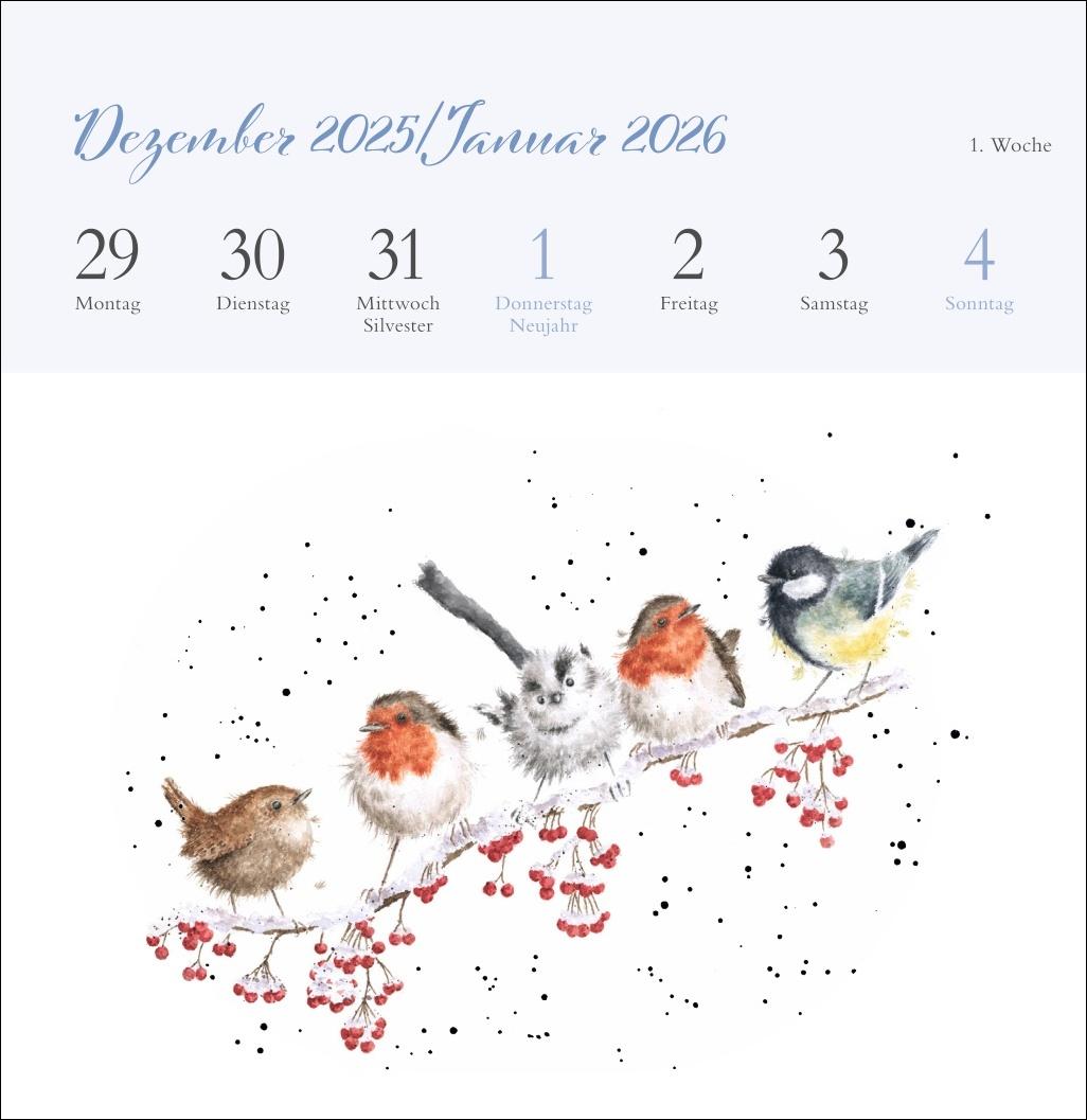 Beispielinhalt (Bild) Hannah Dale: Happy Animals Premium-Postkartenkalender 2026