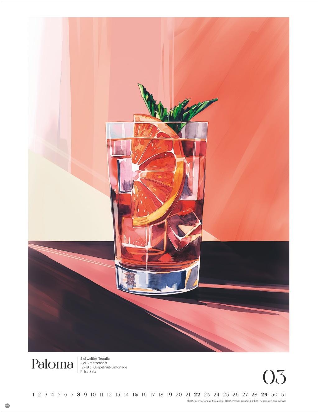 Beispielinhalt (Bild) Cocktails Posterkalender 2026