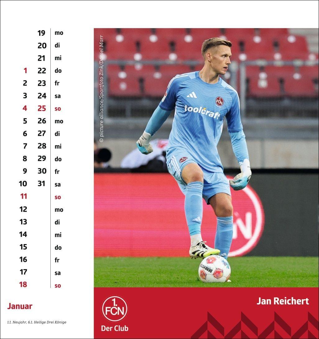Beispielinhalt (Bild) 1. FC Nürnberg Postkartenkalender 2026