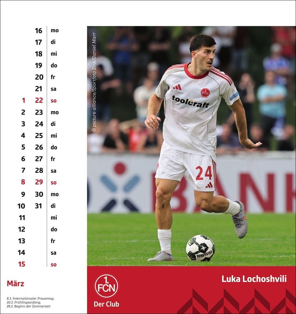 Beispielinhalt (Bild) 1. FC Nürnberg Postkartenkalender 2026