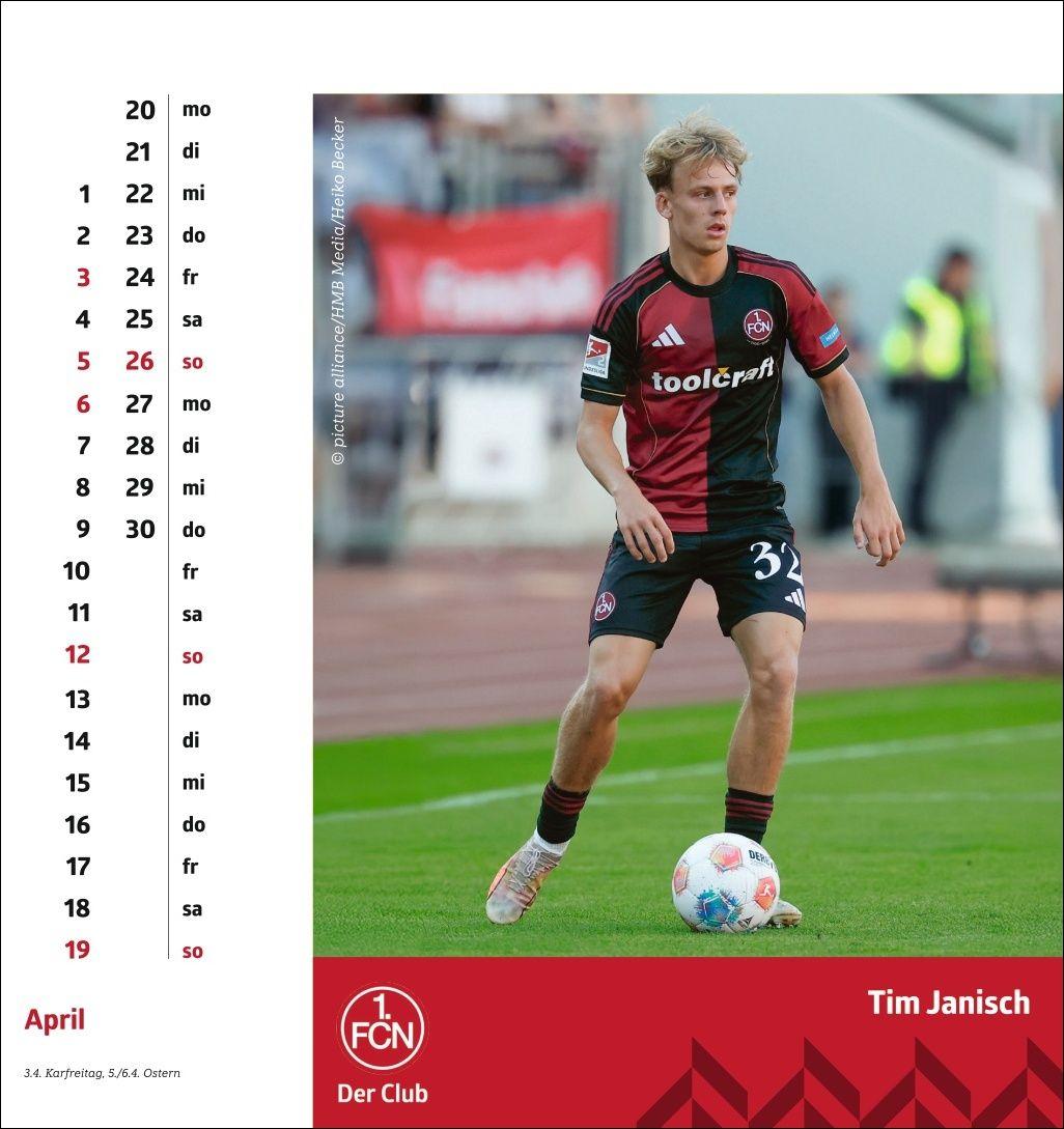 Beispielinhalt (Bild) 1. FC Nürnberg Postkartenkalender 2026