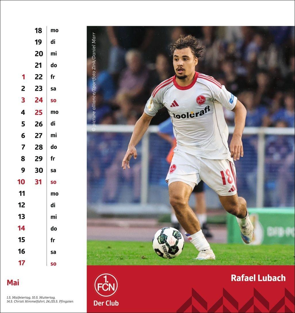 Beispielinhalt (Bild) 1. FC Nürnberg Postkartenkalender 2026