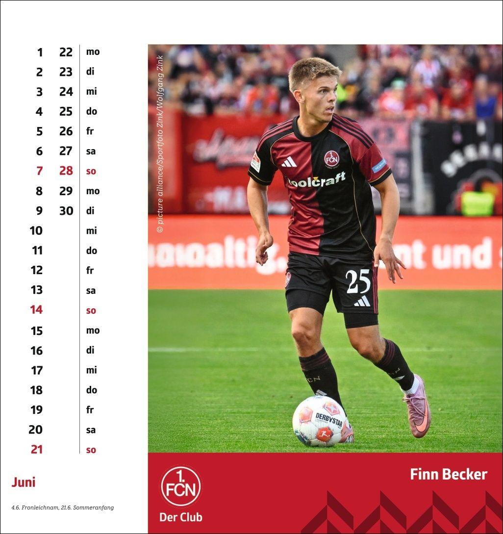 Beispielinhalt (Bild) 1. FC Nürnberg Postkartenkalender 2026