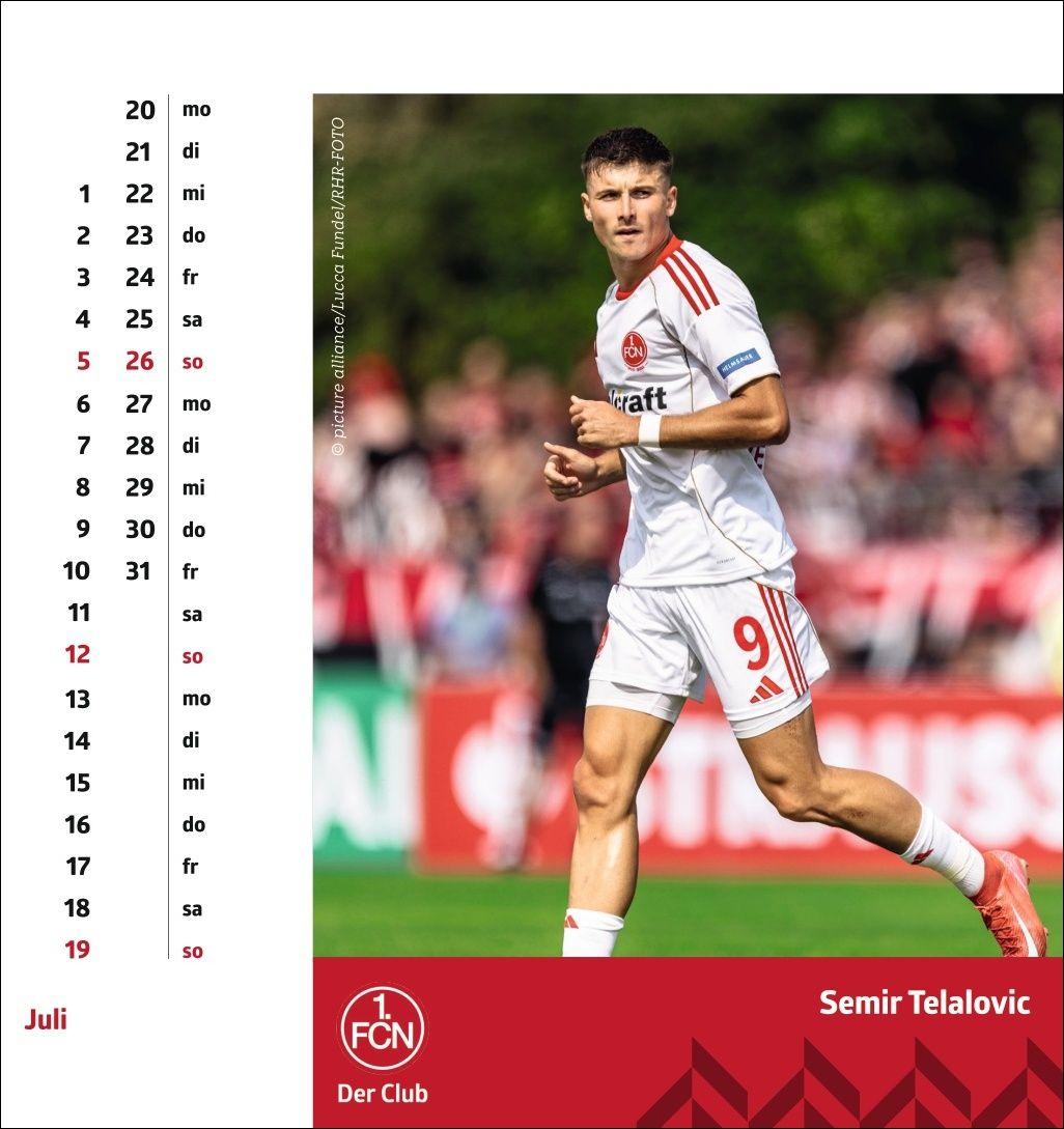 Beispielinhalt (Bild) 1. FC Nürnberg Postkartenkalender 2026