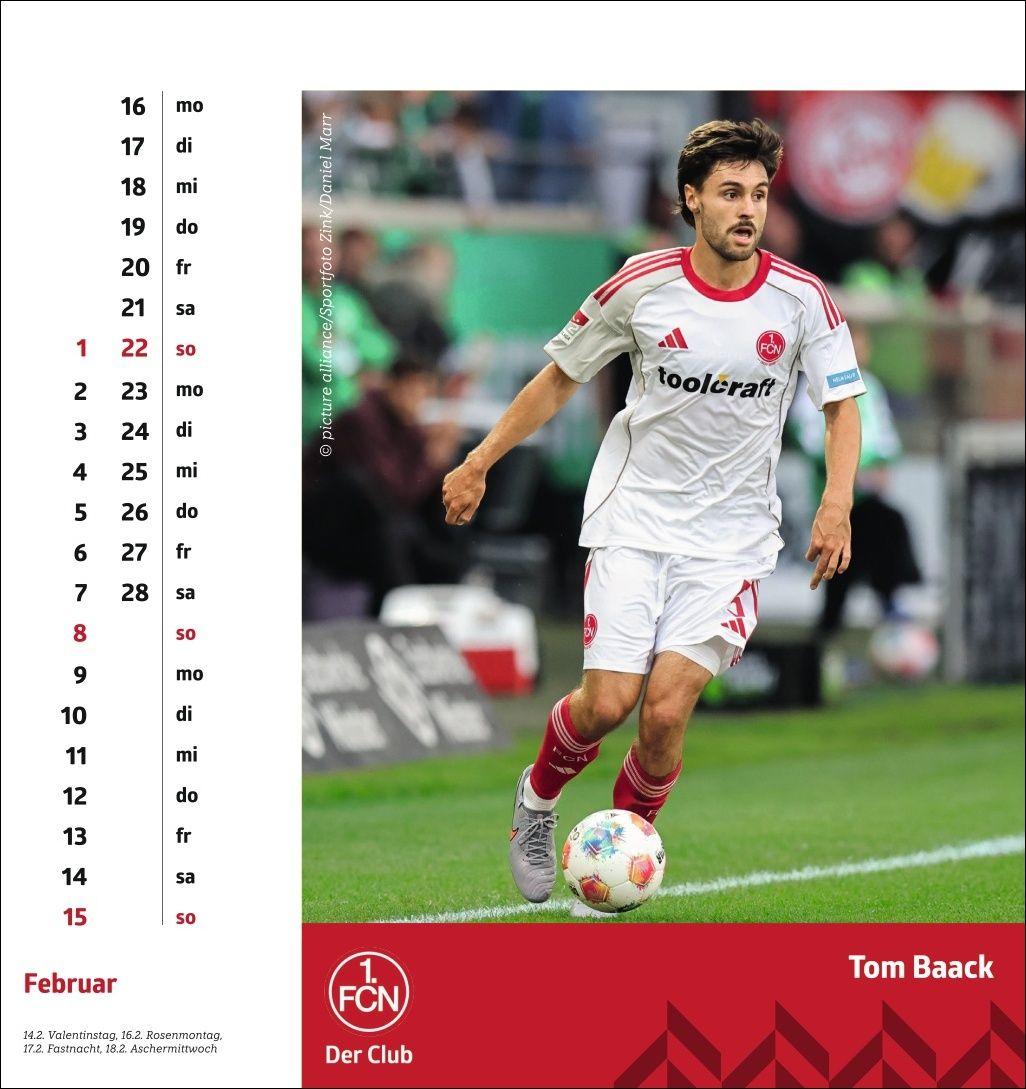 Beispielinhalt (Bild) 1. FC Nürnberg Postkartenkalender 2026
