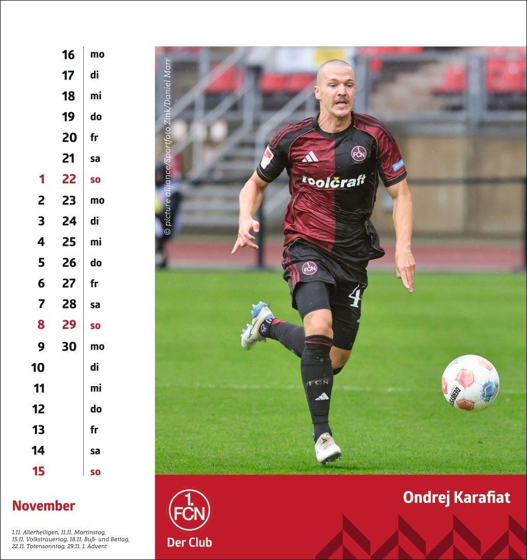 Beispielinhalt (Bild) 1. FC Nürnberg Postkartenkalender 2026