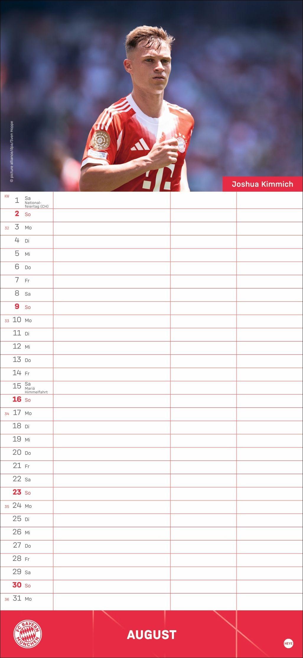 Beispielinhalt (Bild) FC Bayern München Fanplaner 2026