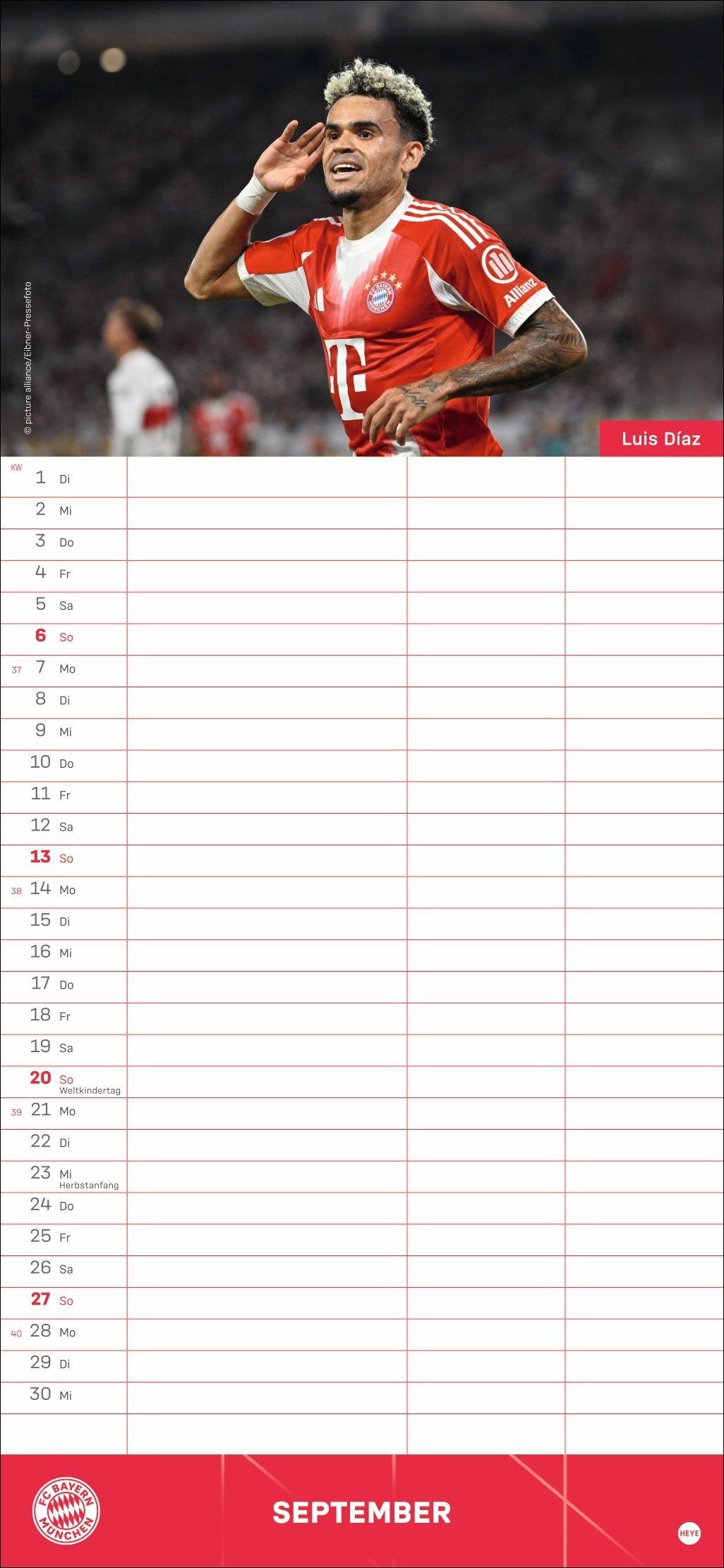 Beispielinhalt (Bild) FC Bayern München Fanplaner 2026