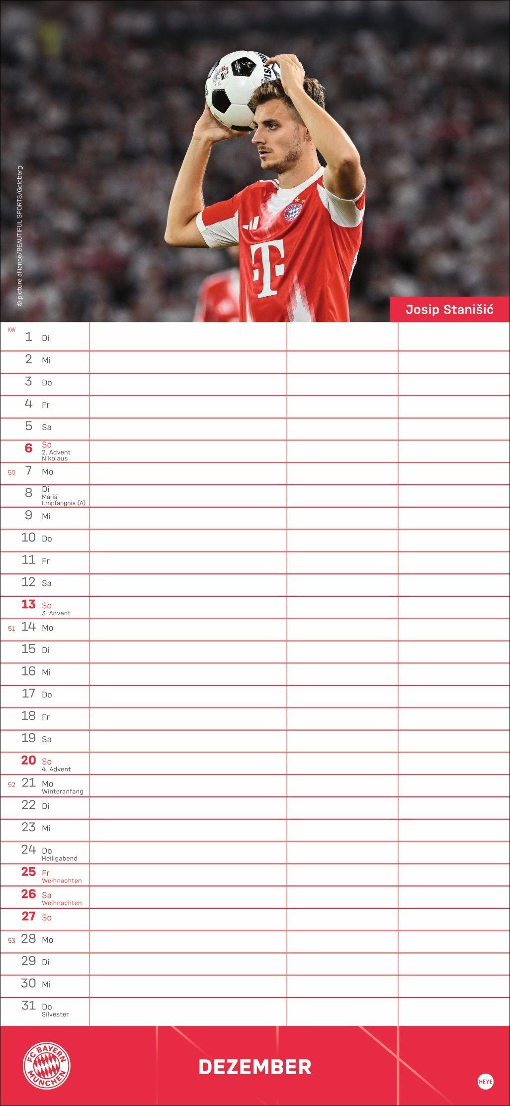 Beispielinhalt (Bild) FC Bayern München Fanplaner 2026