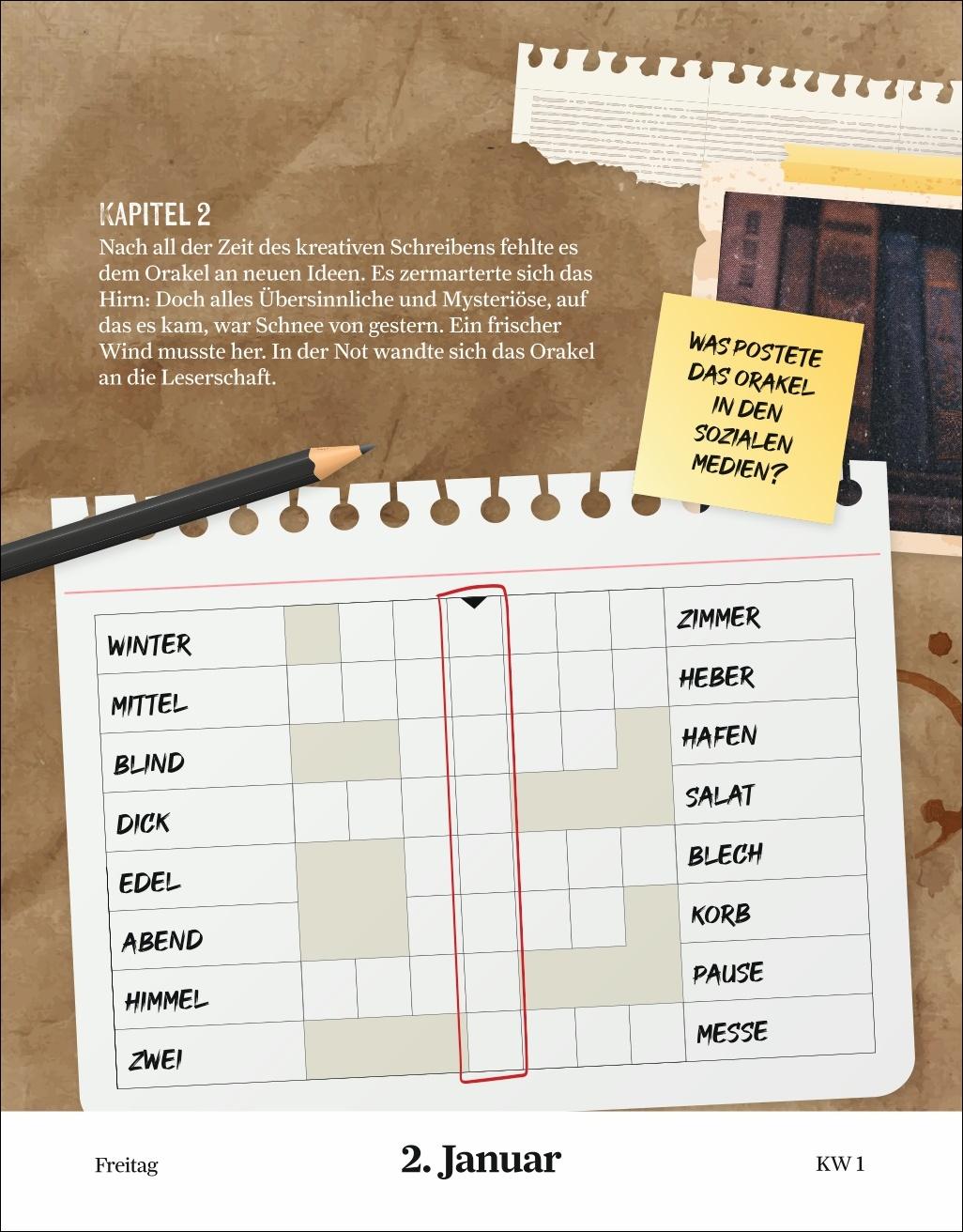 Beispielinhalt (Bild) Stefan Heine Der paranormale Escape-Kalender 2026