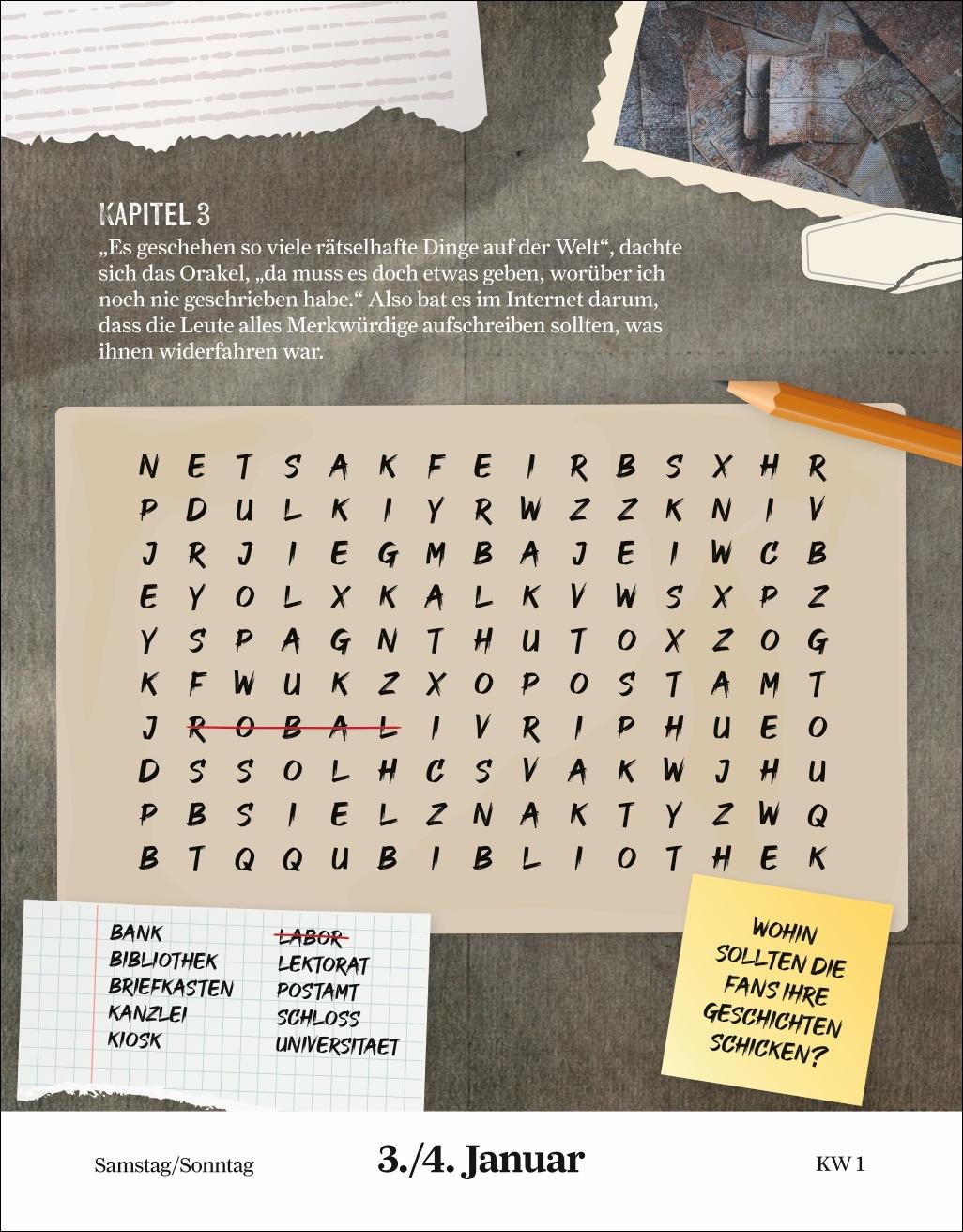 Beispielinhalt (Bild) Stefan Heine Der paranormale Escape-Kalender 2026