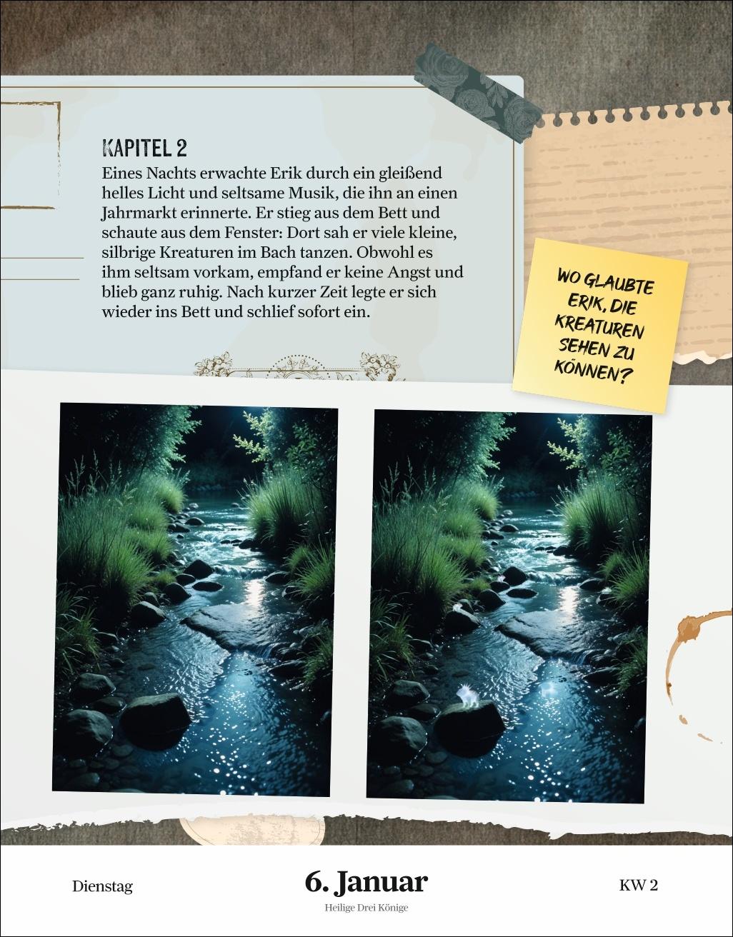 Beispielinhalt (Bild) Stefan Heine Der paranormale Escape-Kalender 2026