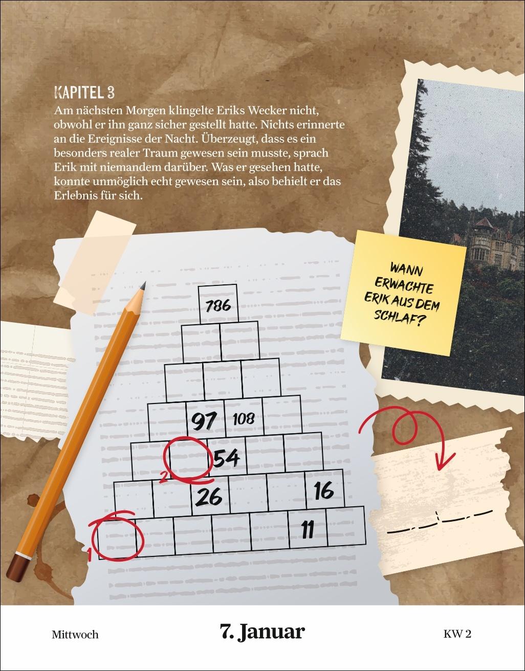 Beispielinhalt (Bild) Stefan Heine Der paranormale Escape-Kalender 2026