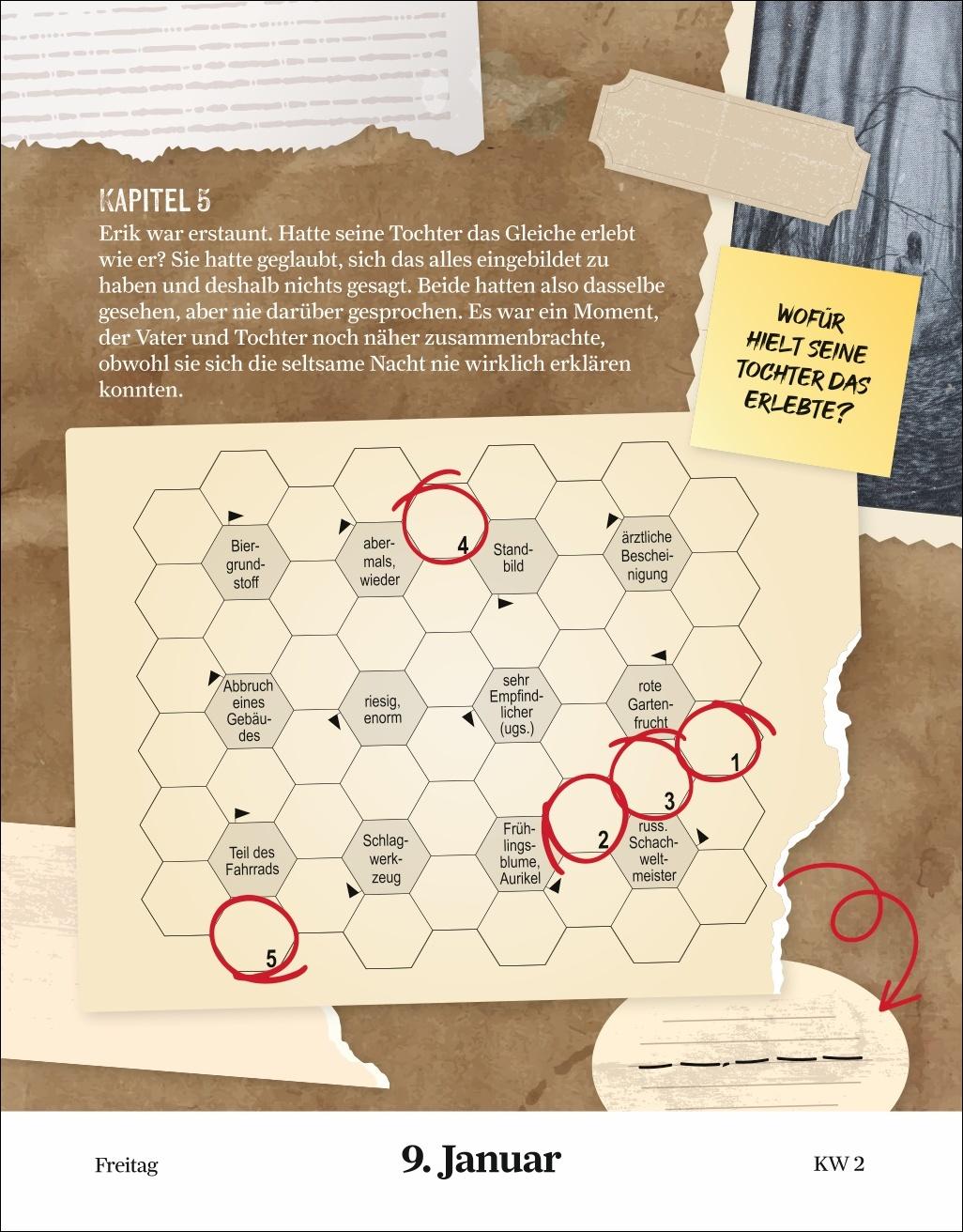 Beispielinhalt (Bild) Stefan Heine Der paranormale Escape-Kalender 2026