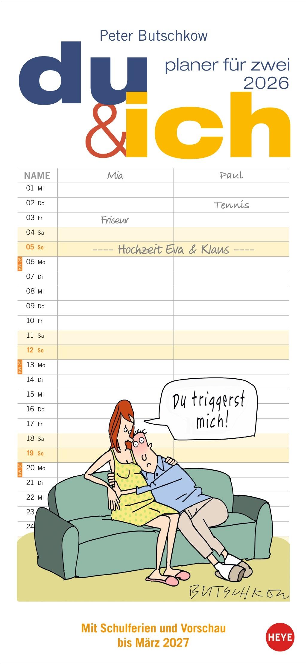 Vorderes Coverbild Peter Butschkow: Planer für zwei - Du & ich 2026