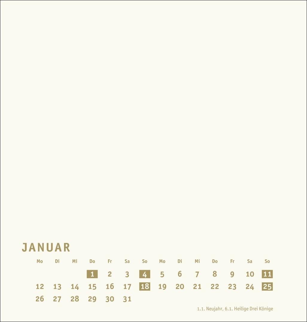 Beispielinhalt (Bild) Premium-Bastelkalender gold mittel 2026