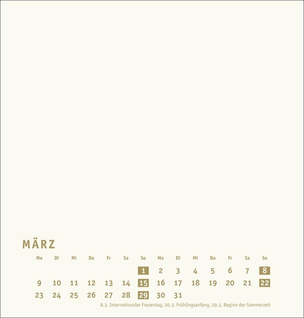 Beispielinhalt (Bild) Premium-Bastelkalender gold mittel 2026