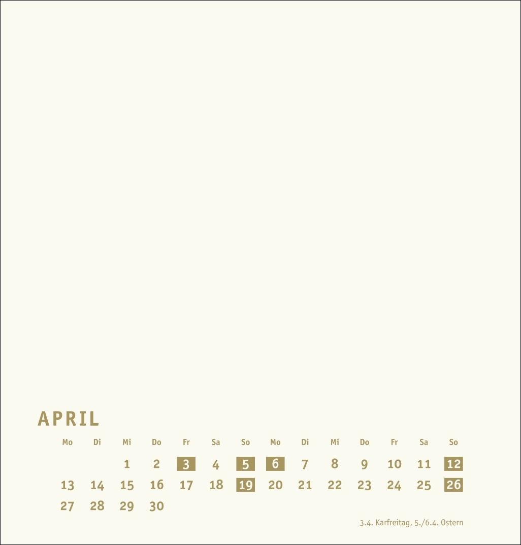 Beispielinhalt (Bild) Premium-Bastelkalender gold mittel 2026