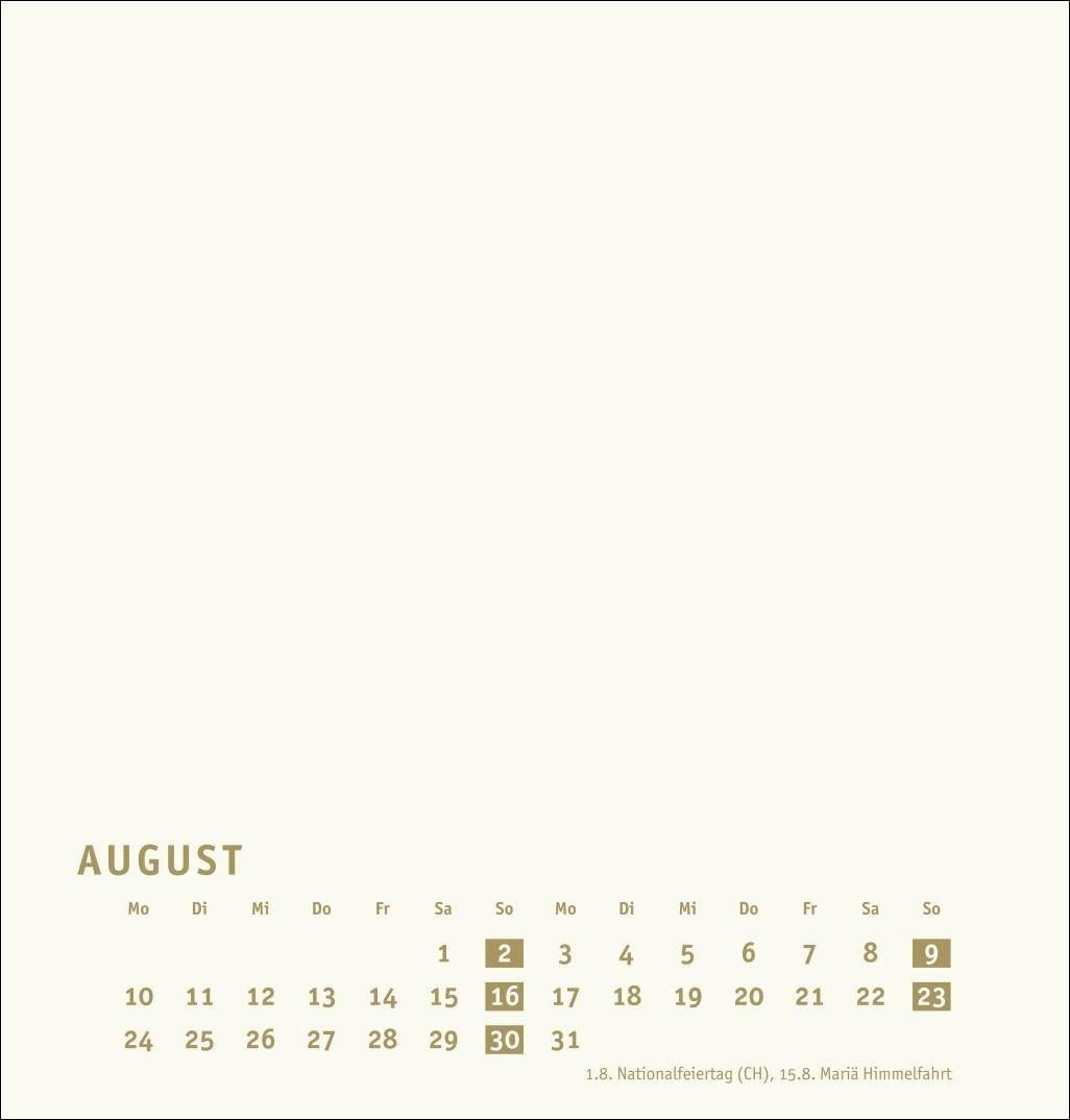 Beispielinhalt (Bild) Premium-Bastelkalender gold mittel 2026