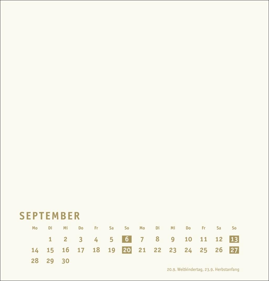 Beispielinhalt (Bild) Premium-Bastelkalender gold mittel 2026