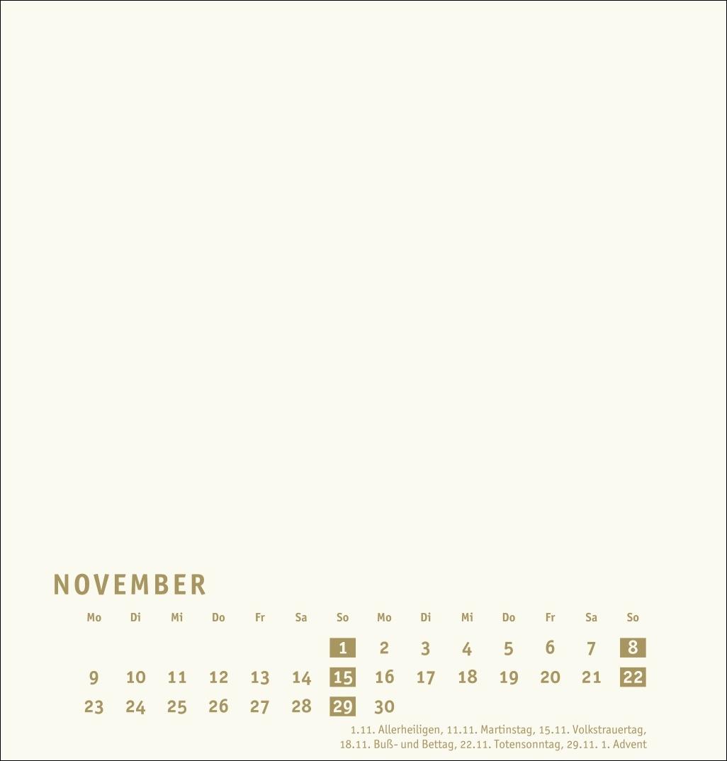 Beispielinhalt (Bild) Premium-Bastelkalender gold mittel 2026