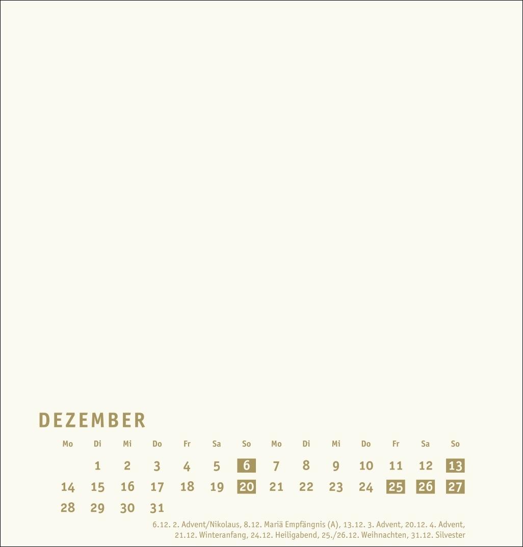 Beispielinhalt (Bild) Premium-Bastelkalender gold mittel 2026