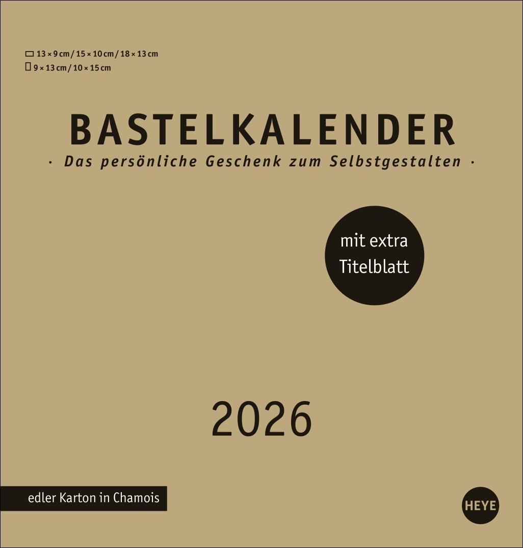 Vorderes Coverbild Premium-Bastelkalender gold mittel 2026