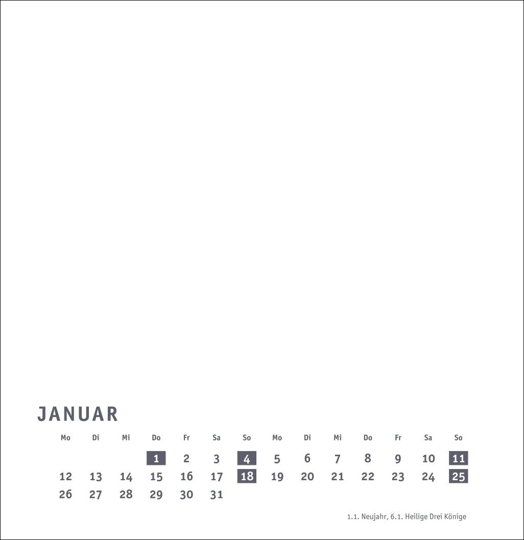 Beispielinhalt (Bild) Premium-Bastelkalender weiß groß 2026