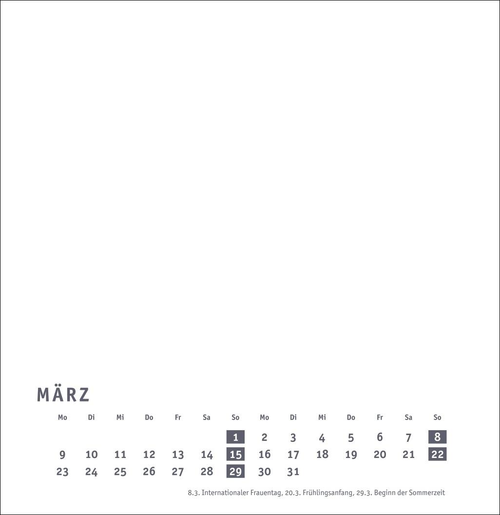 Beispielinhalt (Bild) Premium-Bastelkalender weiß groß 2026