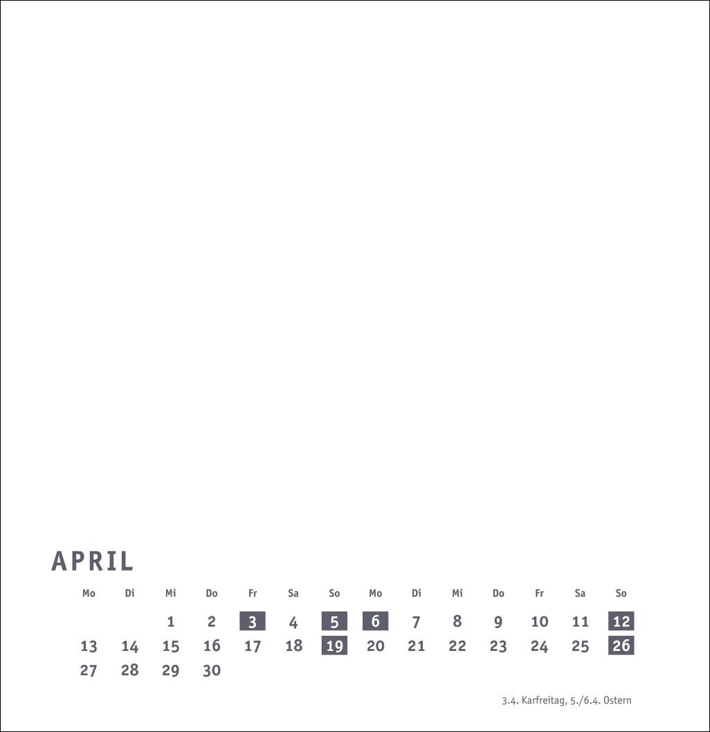 Beispielinhalt (Bild) Premium-Bastelkalender weiß groß 2026