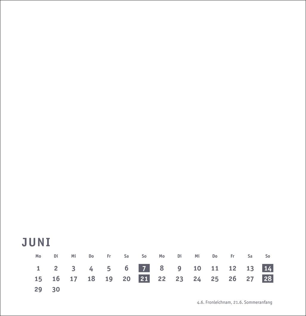 Beispielinhalt (Bild) Premium-Bastelkalender weiß groß 2026