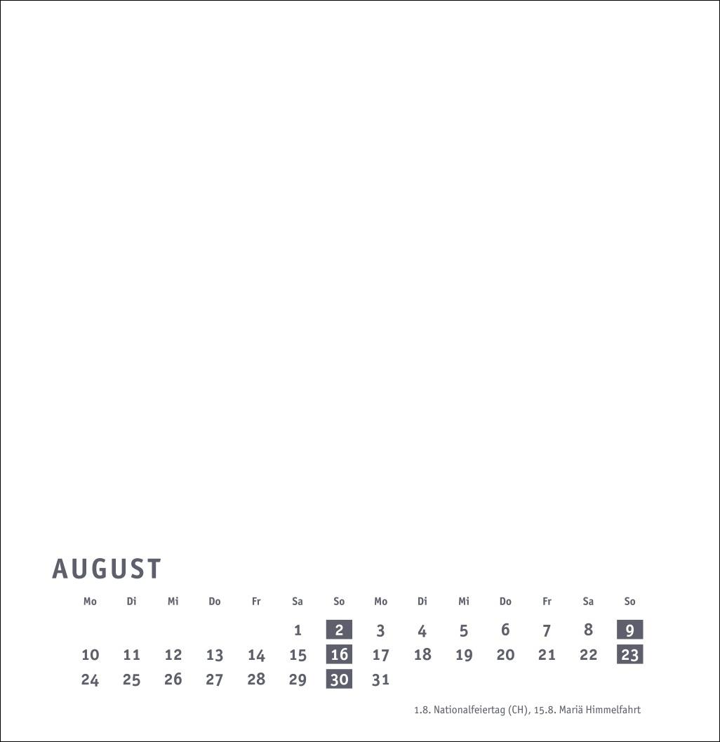 Beispielinhalt (Bild) Premium-Bastelkalender weiß groß 2026