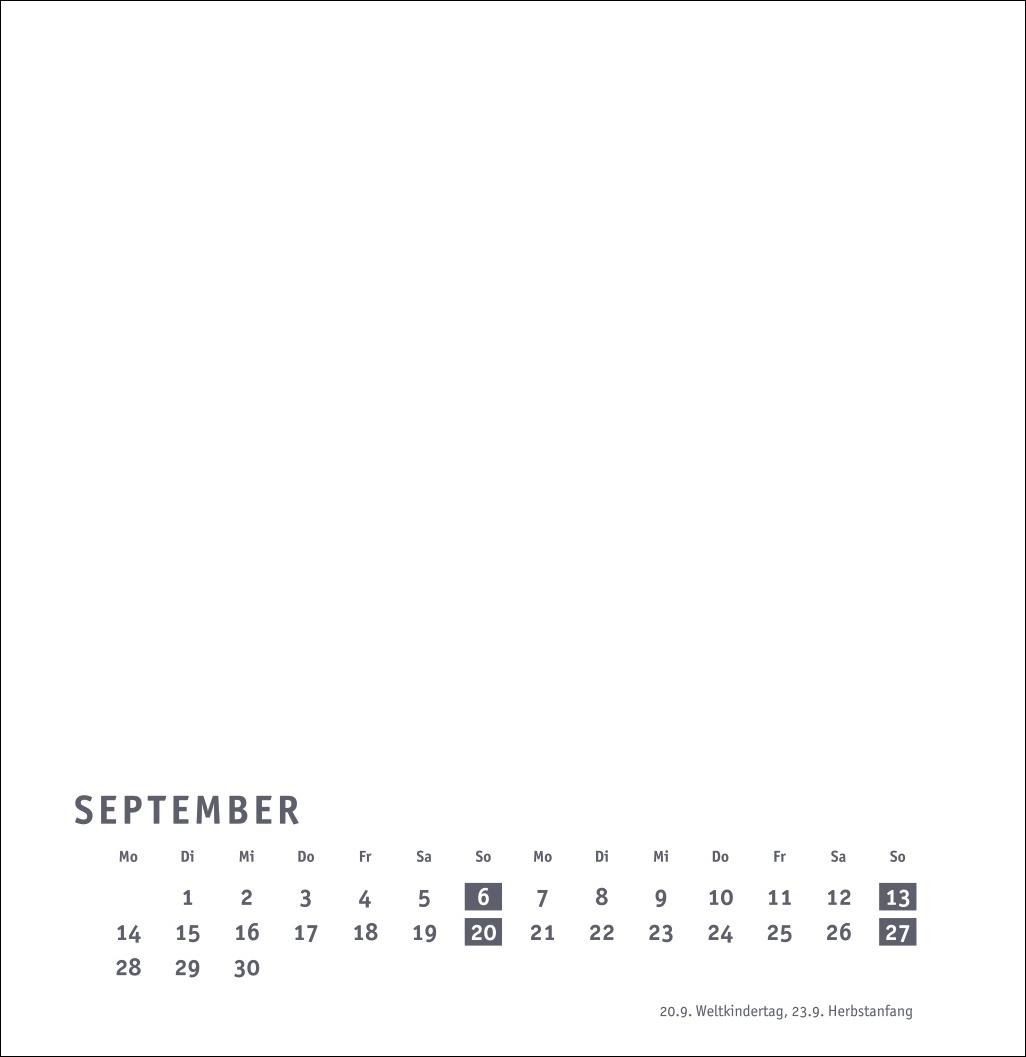 Beispielinhalt (Bild) Premium-Bastelkalender weiß groß 2026