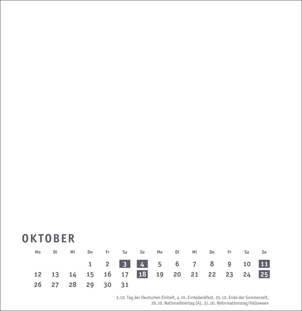 Beispielinhalt (Bild) Premium-Bastelkalender weiß groß 2026