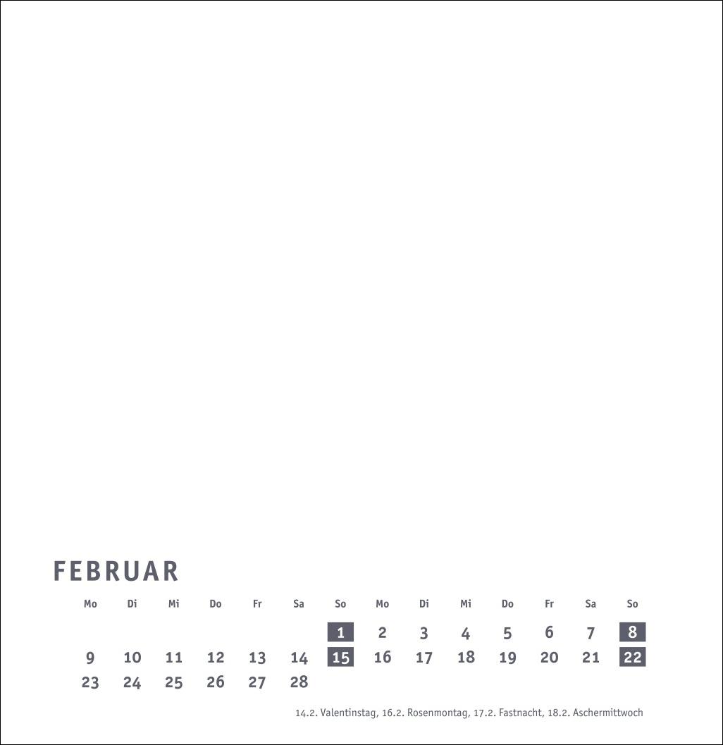 Beispielinhalt (Bild) Premium-Bastelkalender weiß groß 2026