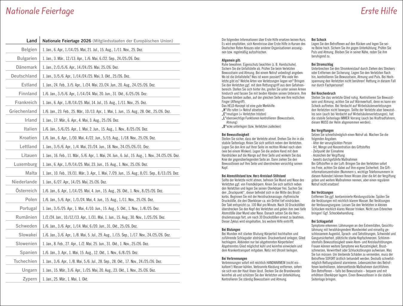 Beispielinhalt (Bild) Helme Heine: Familienplaner-Buch A5 2026