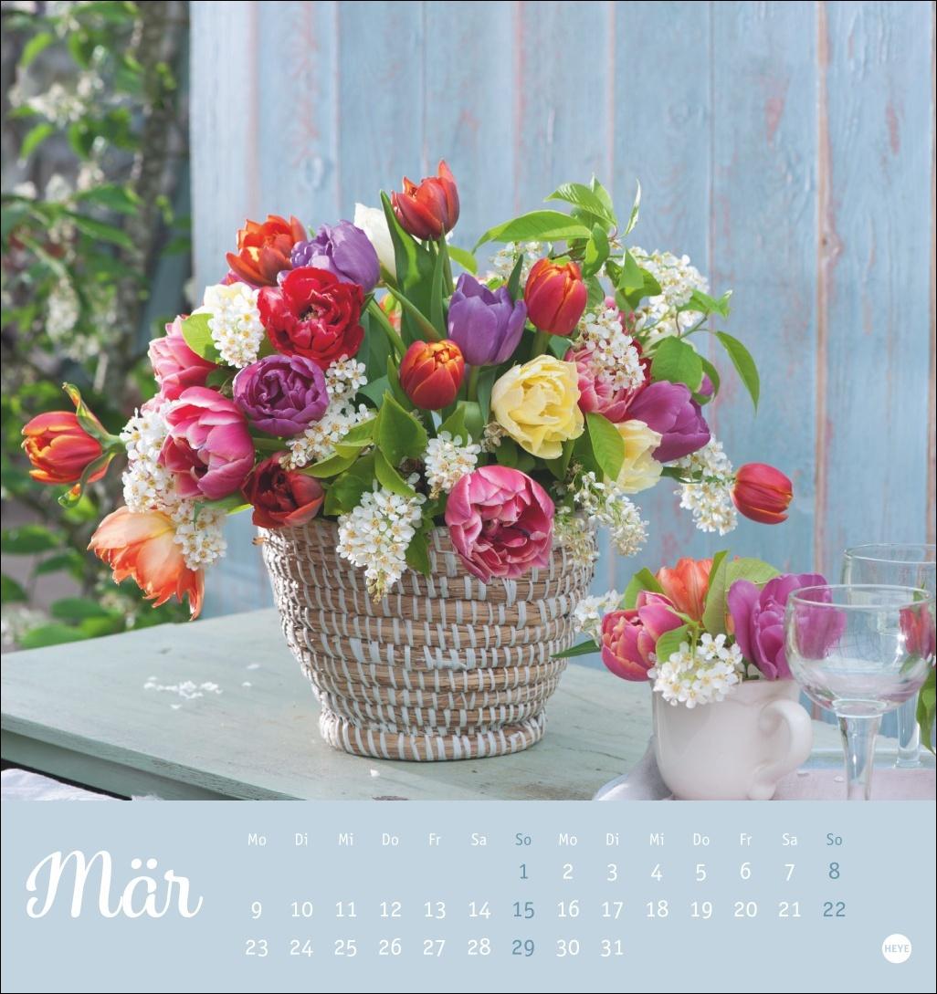 Beispielinhalt (Bild) Herzliche Blumengrüße Postkartenkalender 2026
