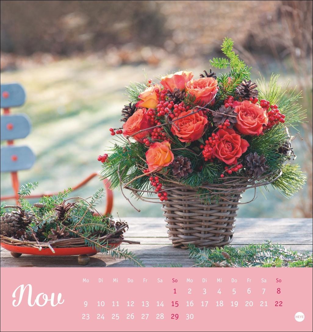 Beispielinhalt (Bild) Herzliche Blumengrüße Postkartenkalender 2026