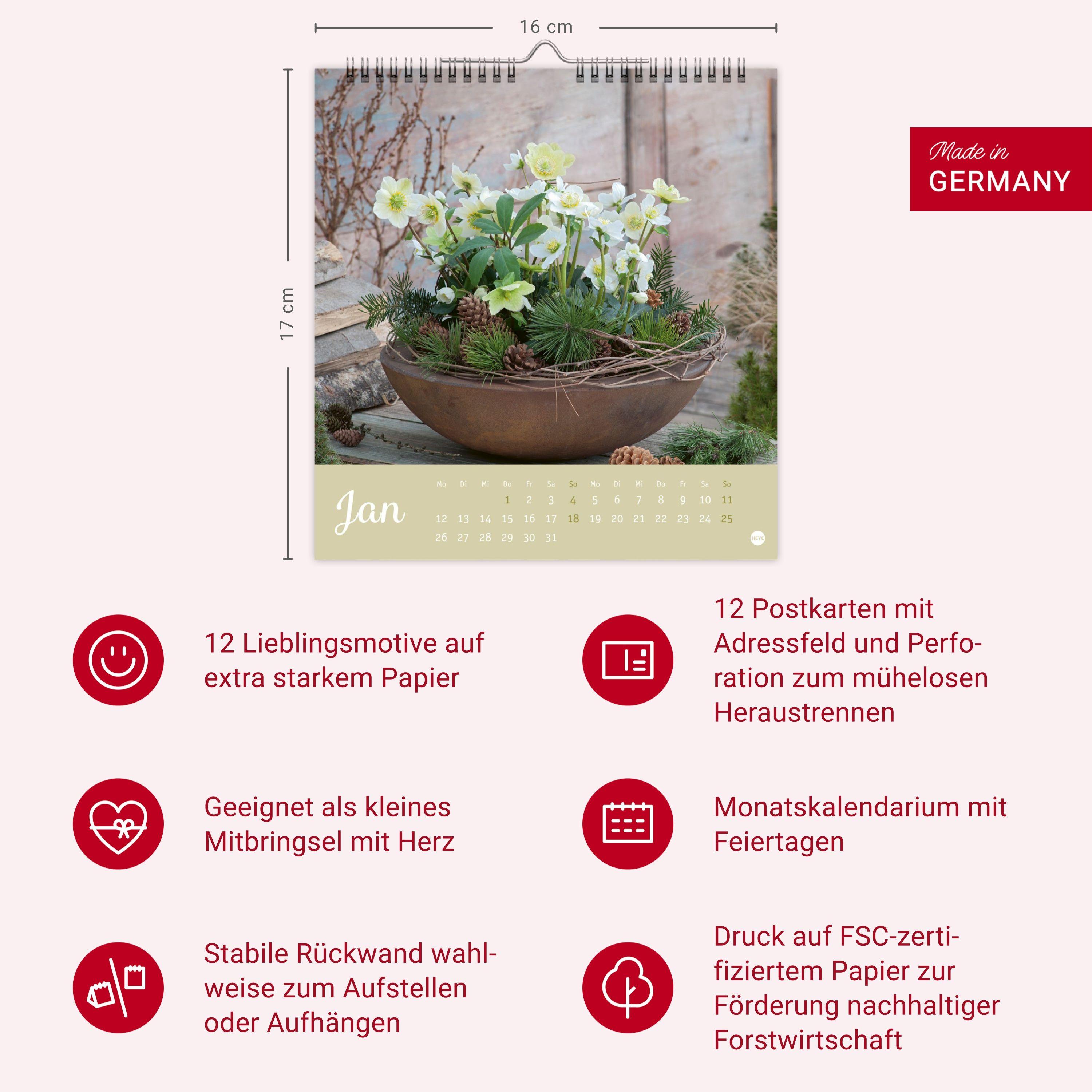 Beispielinhalt (Bild) Herzliche Blumengrüße Postkartenkalender 2026