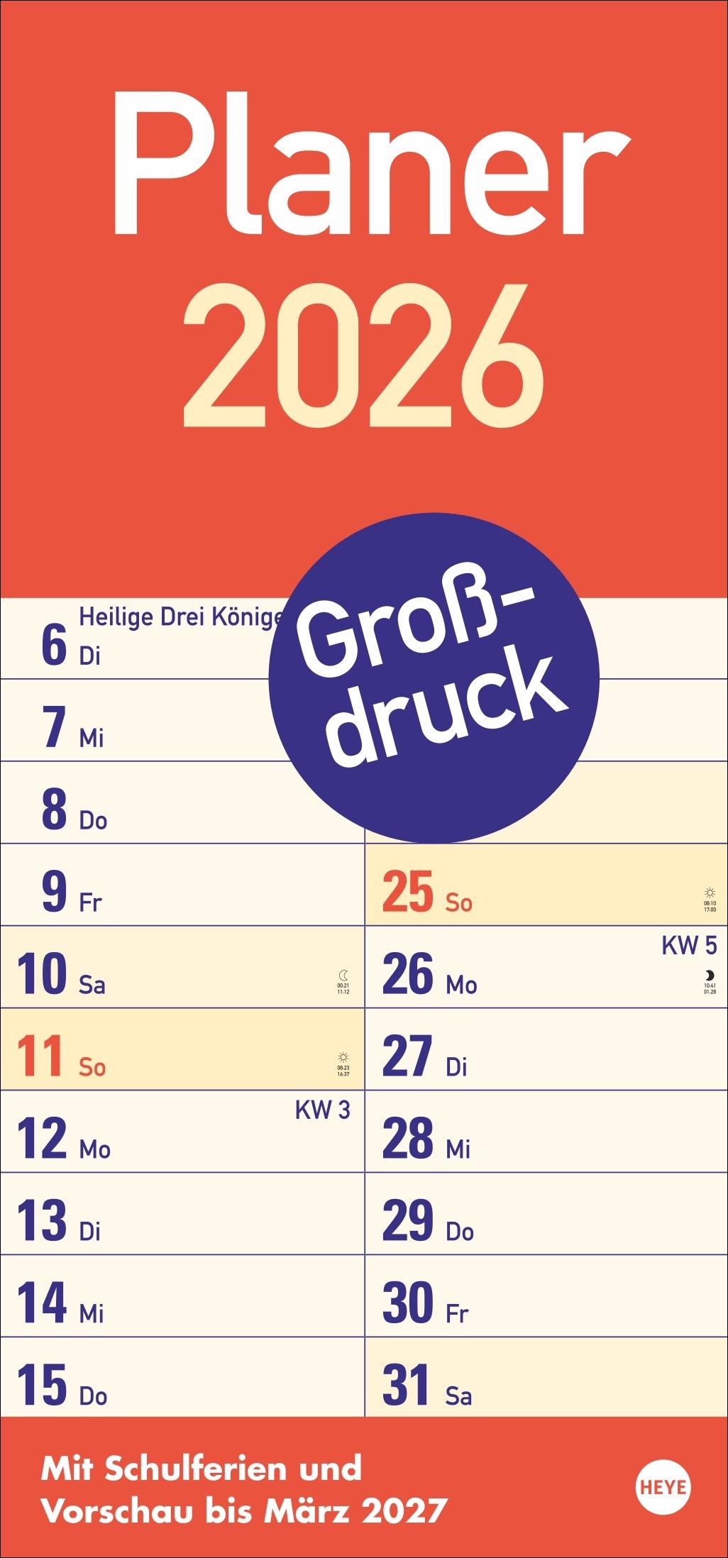 Vorderes Coverbild Großdruck Planer 2026