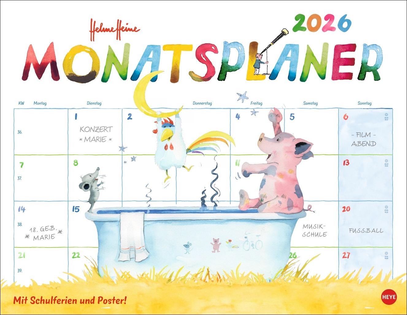 Vorderes Coverbild Helme Heine: Monatsplaner 2026