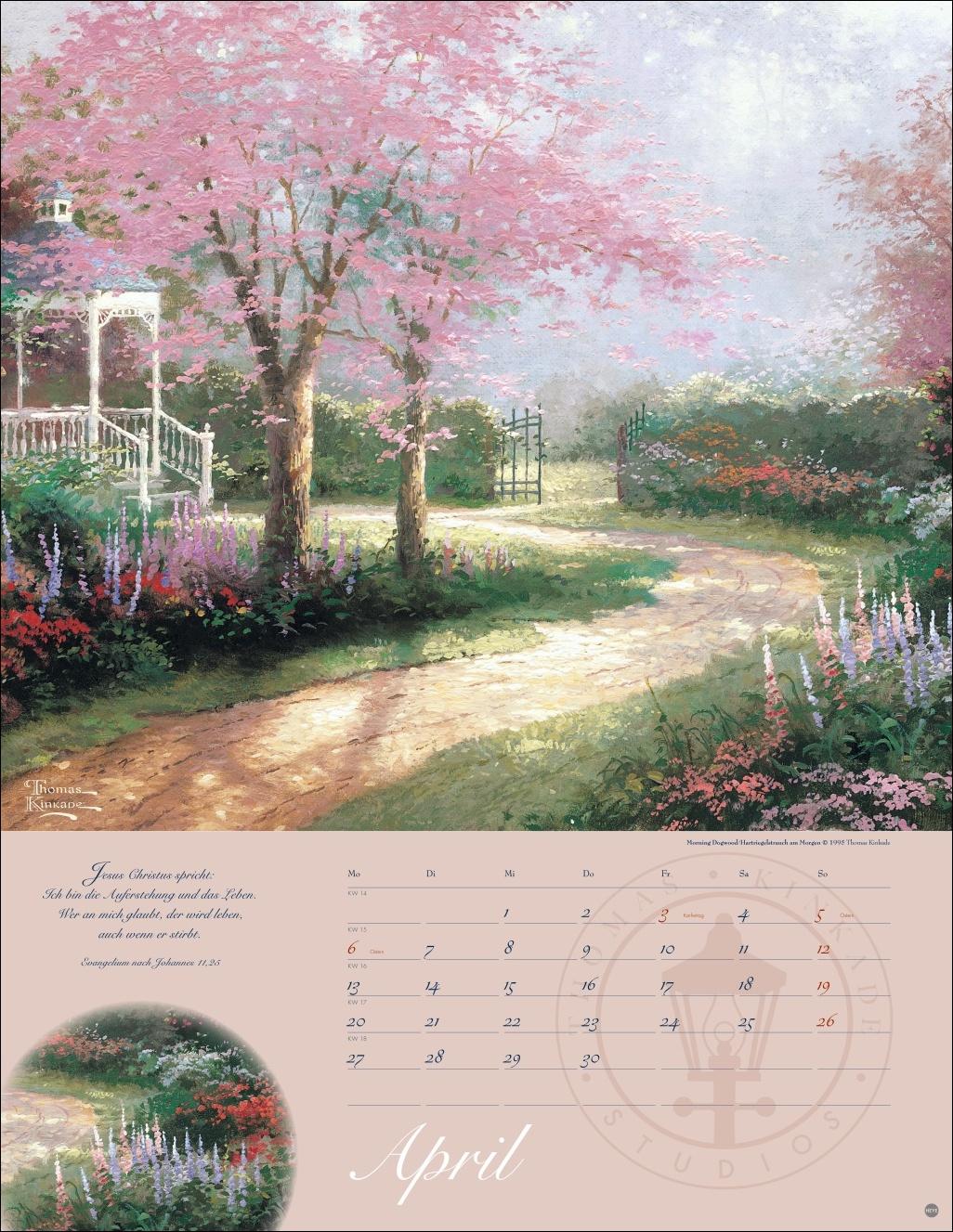 Beispielinhalt (Bild) Thomas Kinkade: Land im Licht Kalender 2026