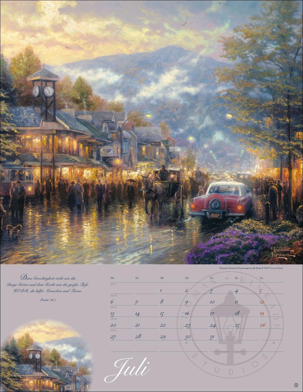 Beispielinhalt (Bild) Thomas Kinkade: Land im Licht Kalender 2026