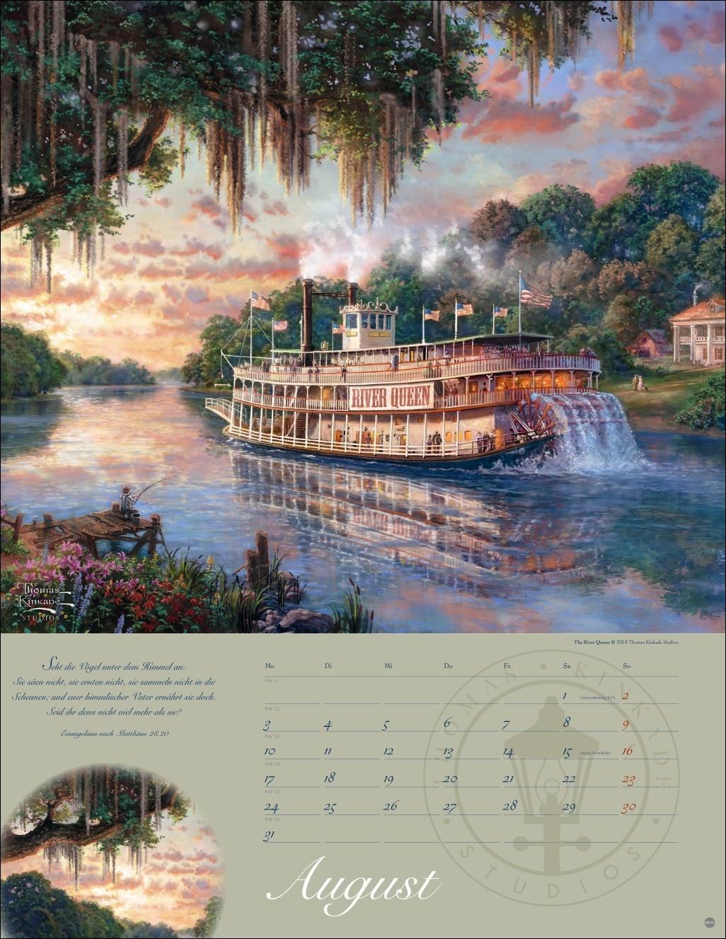Beispielinhalt (Bild) Thomas Kinkade: Land im Licht Kalender 2026