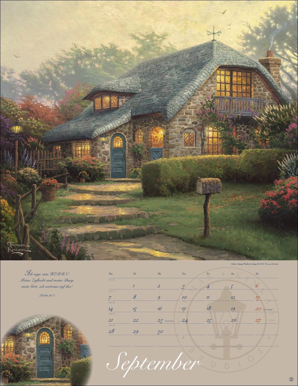 Beispielinhalt (Bild) Thomas Kinkade: Land im Licht Kalender 2026