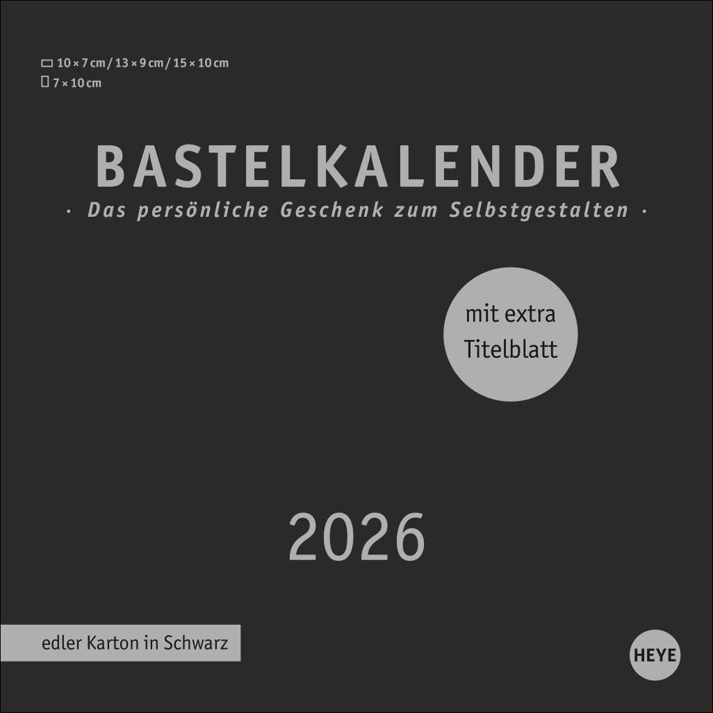 Vorderes Coverbild Premium-Bastelkalender schwarz klein 2026