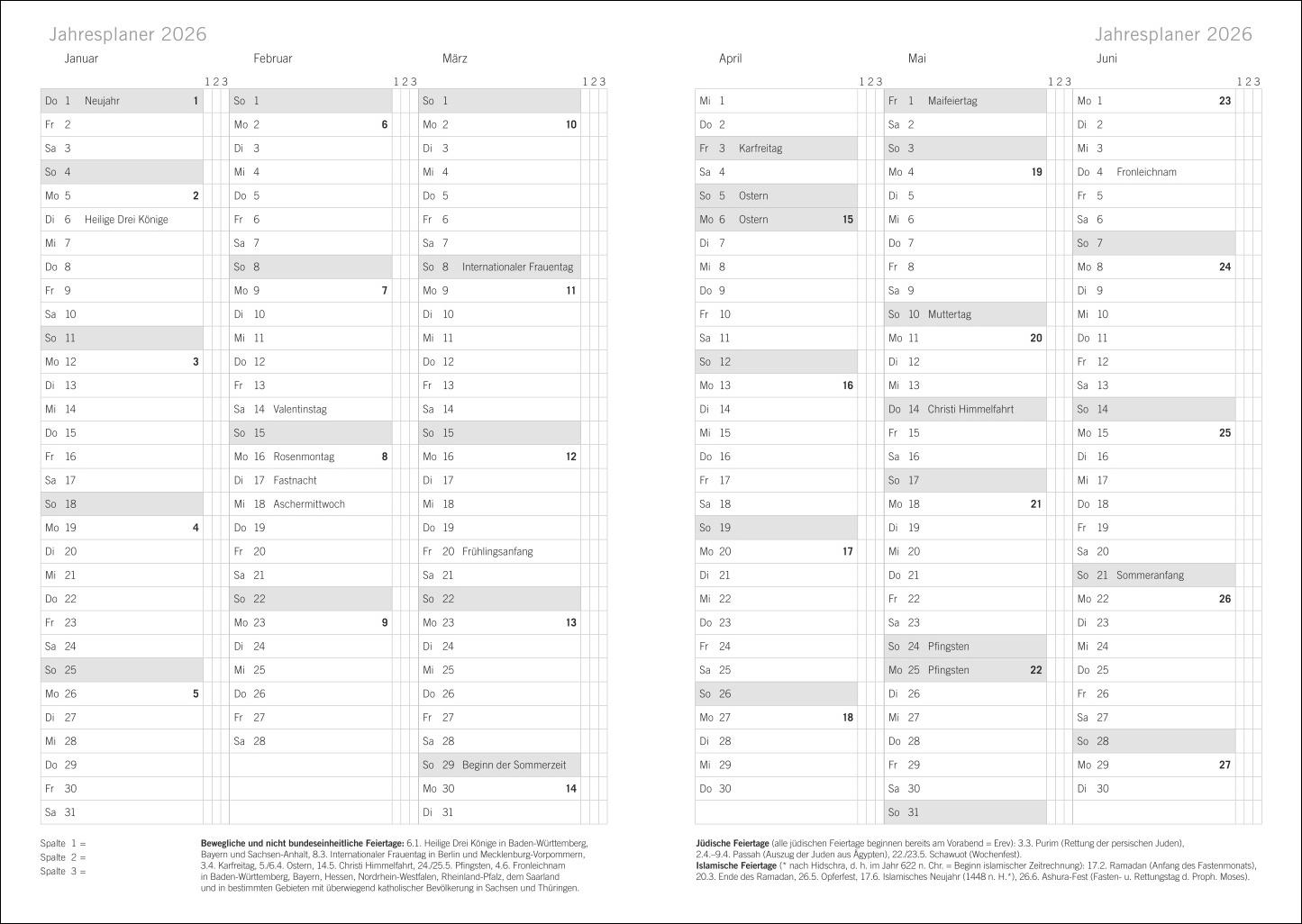 Beispielinhalt (Bild) Loriot Agenda A5 2026