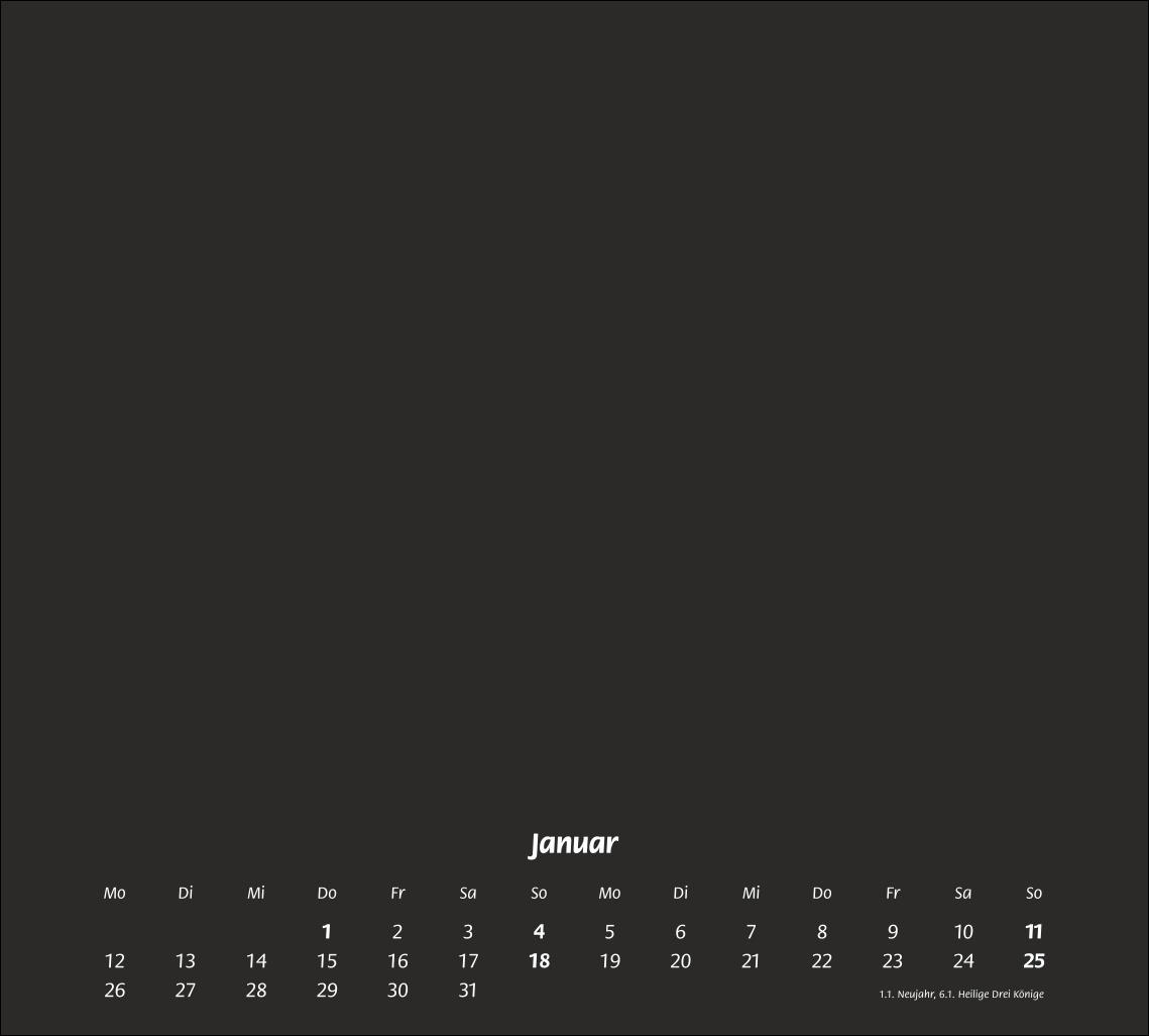 Beispielinhalt (Bild) times&more Bastelkalender schwarz 2026