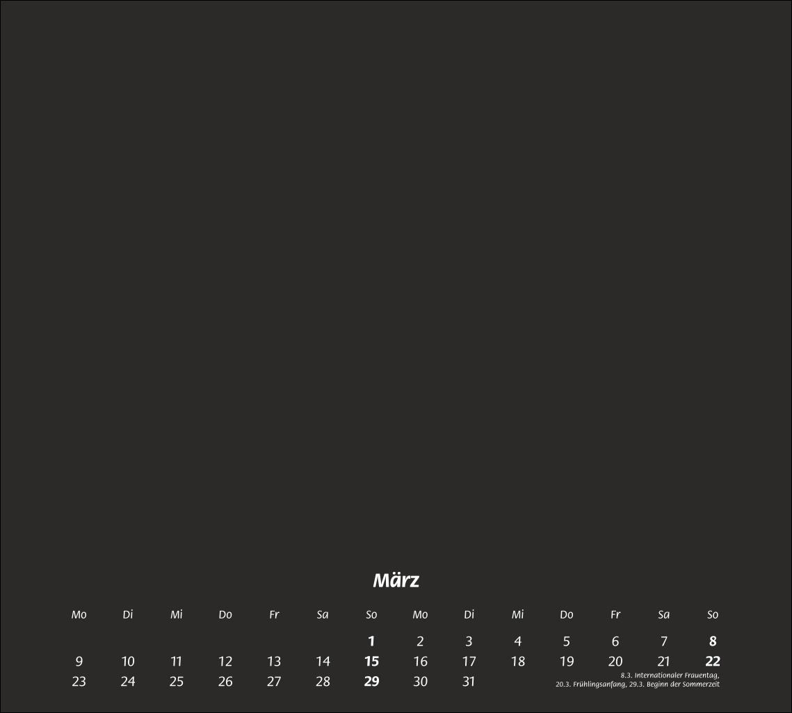 Beispielinhalt (Bild) times&more Bastelkalender schwarz 2026