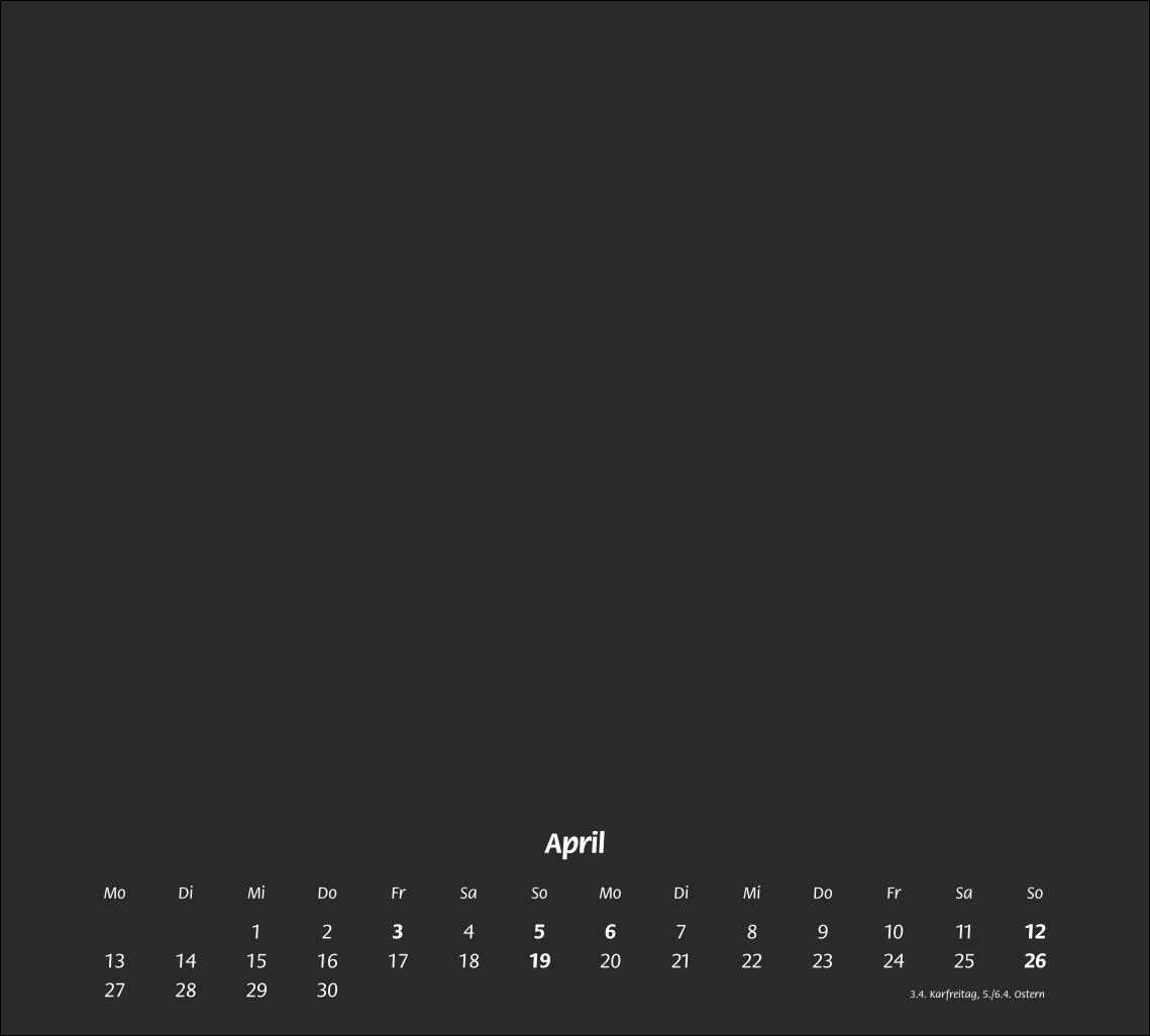 Beispielinhalt (Bild) times&more Bastelkalender schwarz 2026